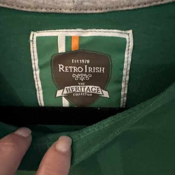 Retro Irish Unisex T-Shirt Green Ireland Patch Celtic Nation Track & Field - Picture 3 of 7